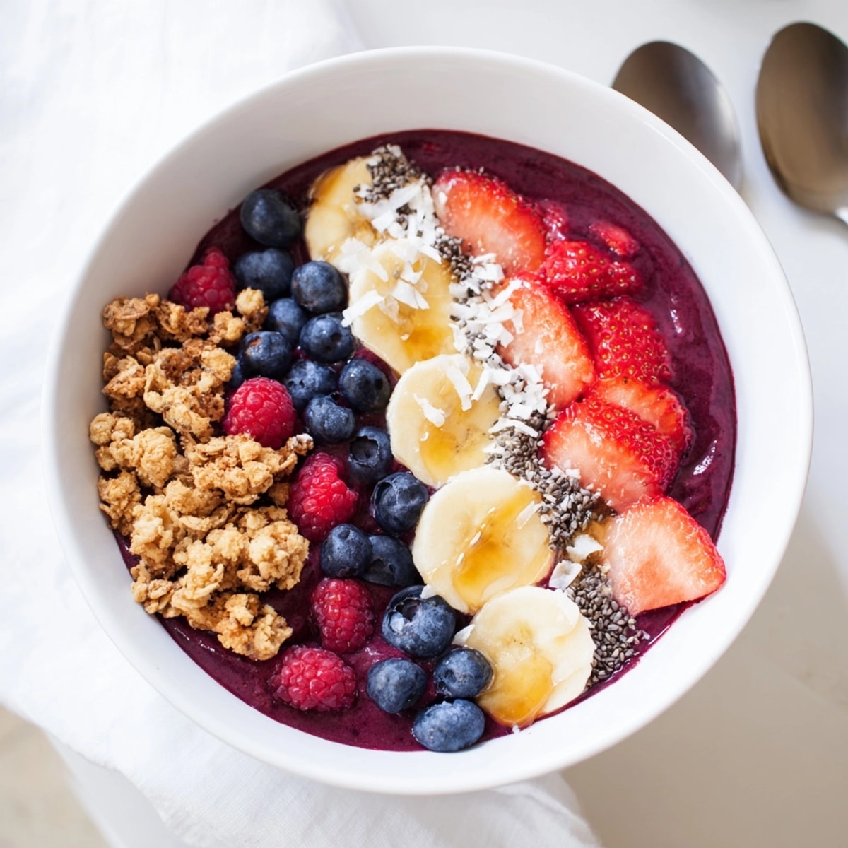 The ultimate summer treat: An Acai Bowl recipe with blended fruit and sweet toppings.