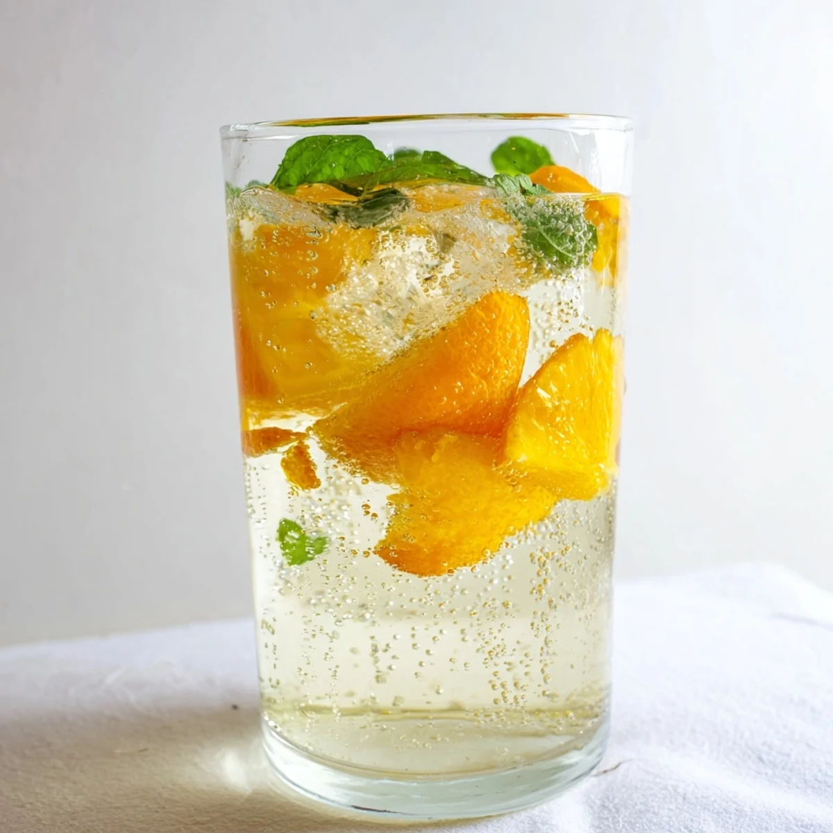 Refreshing probiotic soda mocktail with citrus and mint, perfect for summer gatherings.  