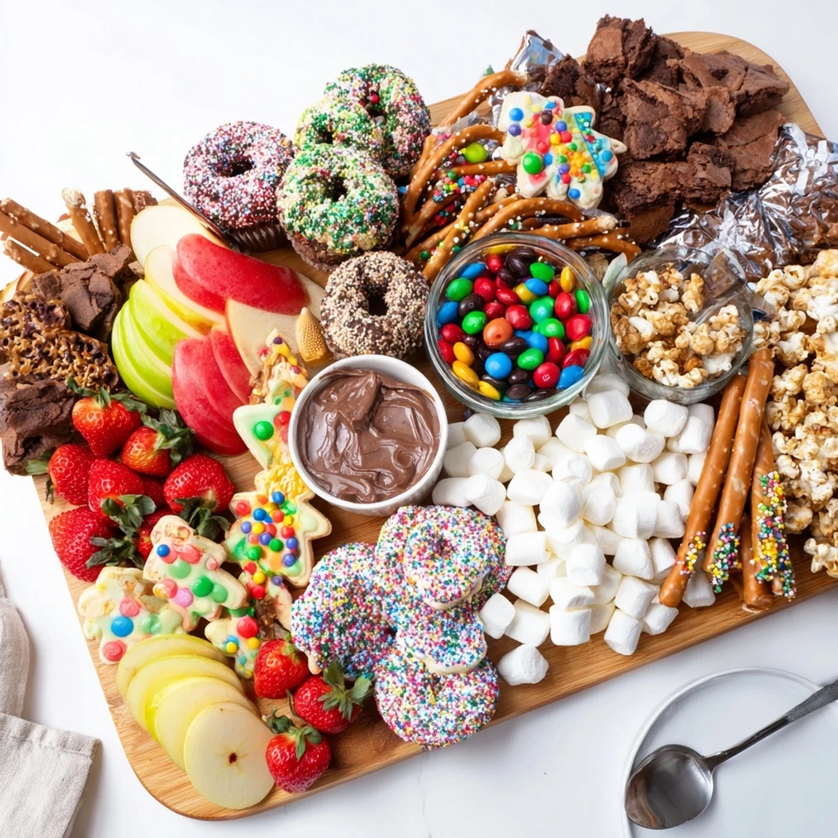 Colorful dessert boards with themed snacks for festive gatherings and sweet sharing moments.  
