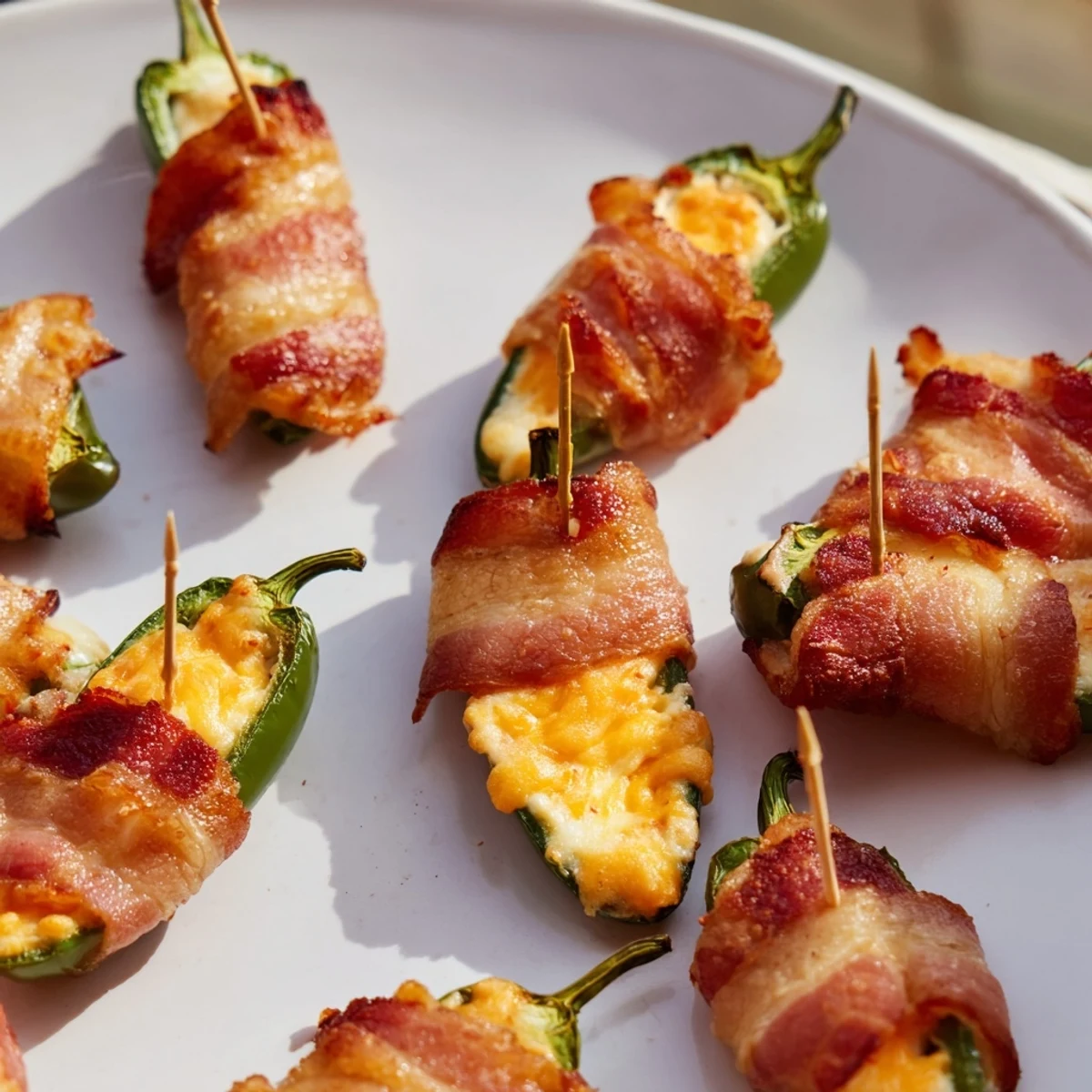 Spicy and cheesy Express Holiday Jalapeño Poppers with perfectly browned bacon; a classic appetizer.