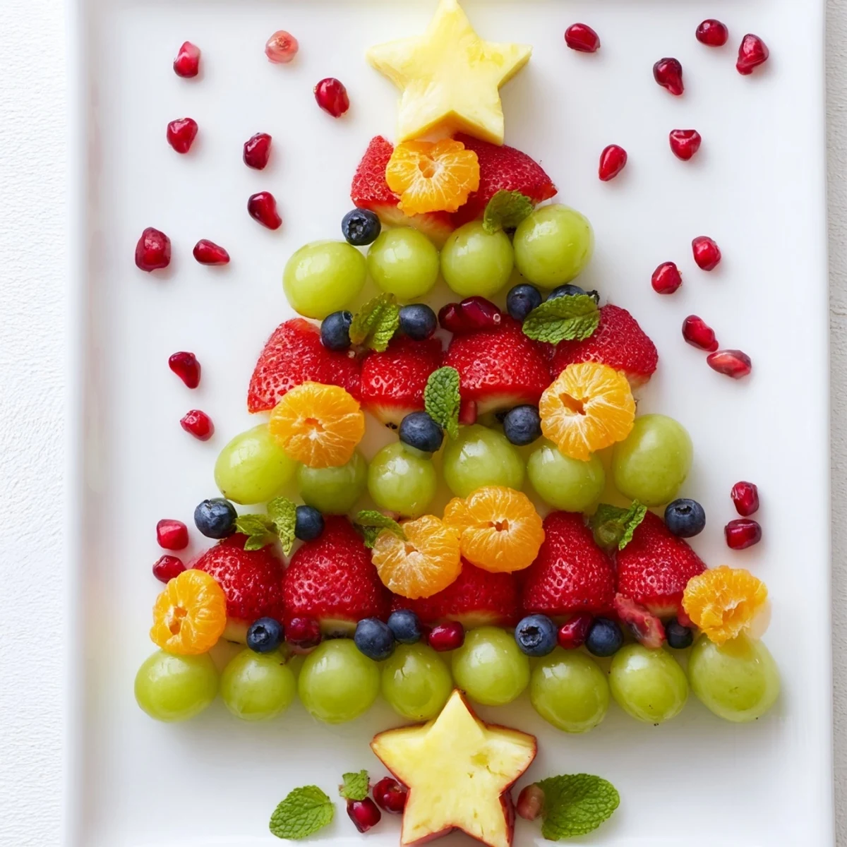 Enjoy a healthy Quick Christmas Tree Fruit Platter this holiday season featuring fresh, flavorful fruit and star pineapple.