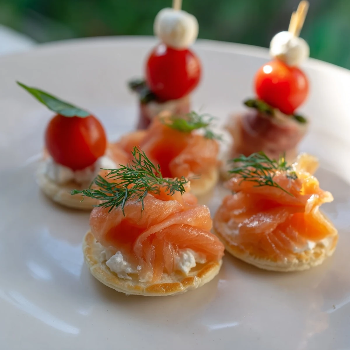 A gorgeous Happy New Year 2026 Platter, showcasing delicious appetizers and treats, garnished with fresh herbs and gold.