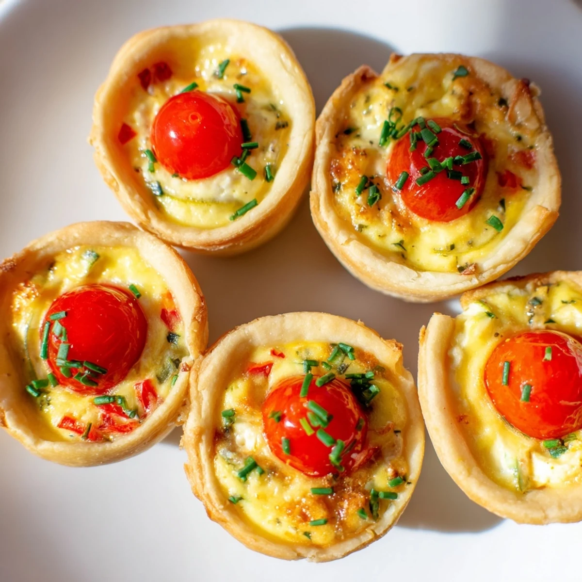 Couronne Florale Mini Quiches, arranged in a vibrant wreath, perfect for a spring brunch.