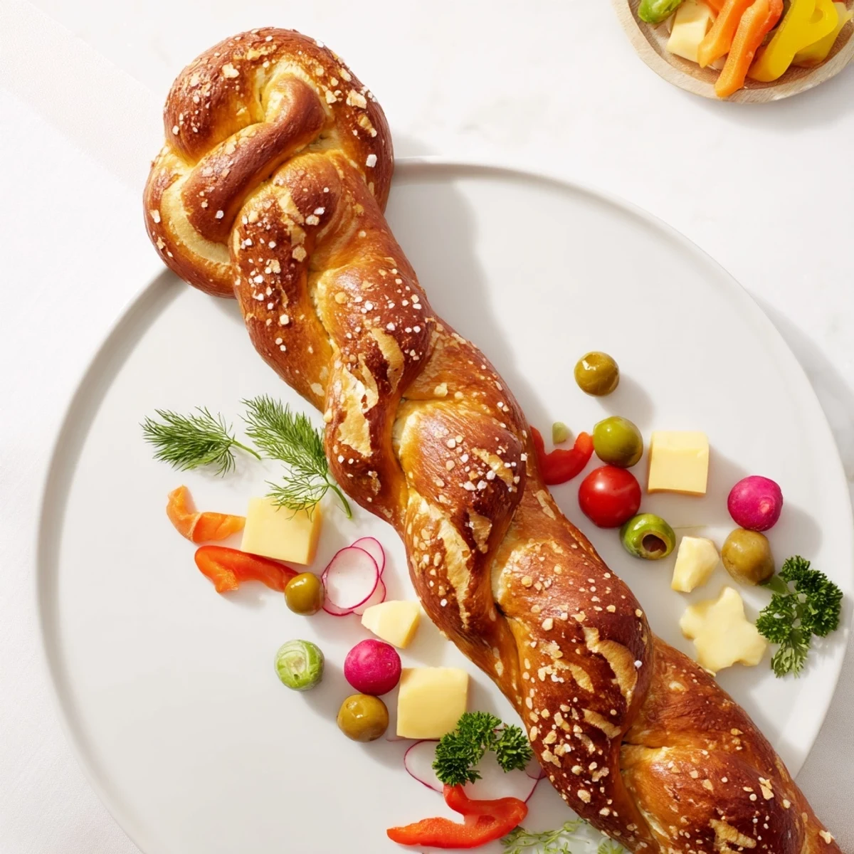 Golden, baked pretzels form a stunning tree shape; a delicious Bretzel Arbre de Vie for sharing.