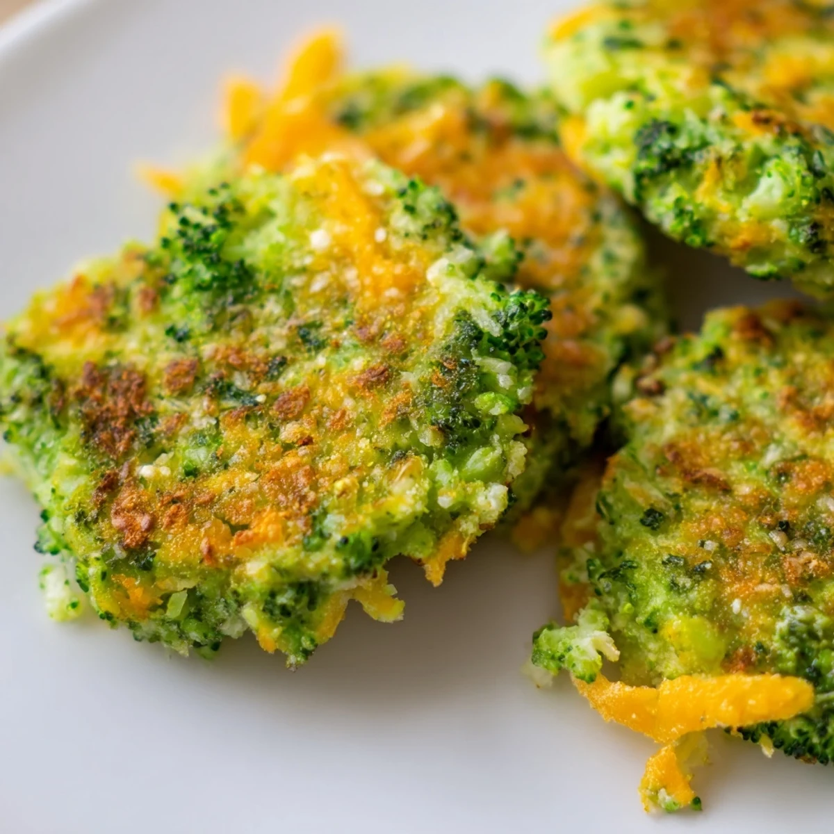 Warm, homemade Cheesy Broccoli Patties served with a side of creamy dip, ready to enjoy.