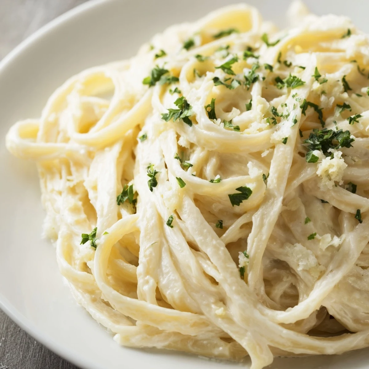 Creamy Cottage Cheese Alfredo sauce, a lighter pasta sauce ready to be tossed with your favorite pasta.