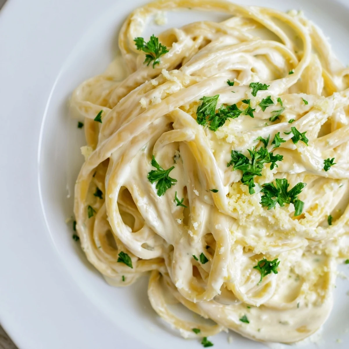 Homemade Cottage Cheese Alfredo with a rich, velvety texture, perfect for a quick, delicious dinner idea.
