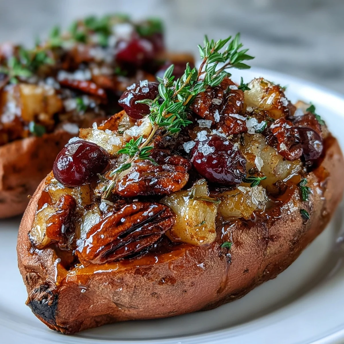A festive vegetarian side dish finished with maple syrup and flaky sea salt.
