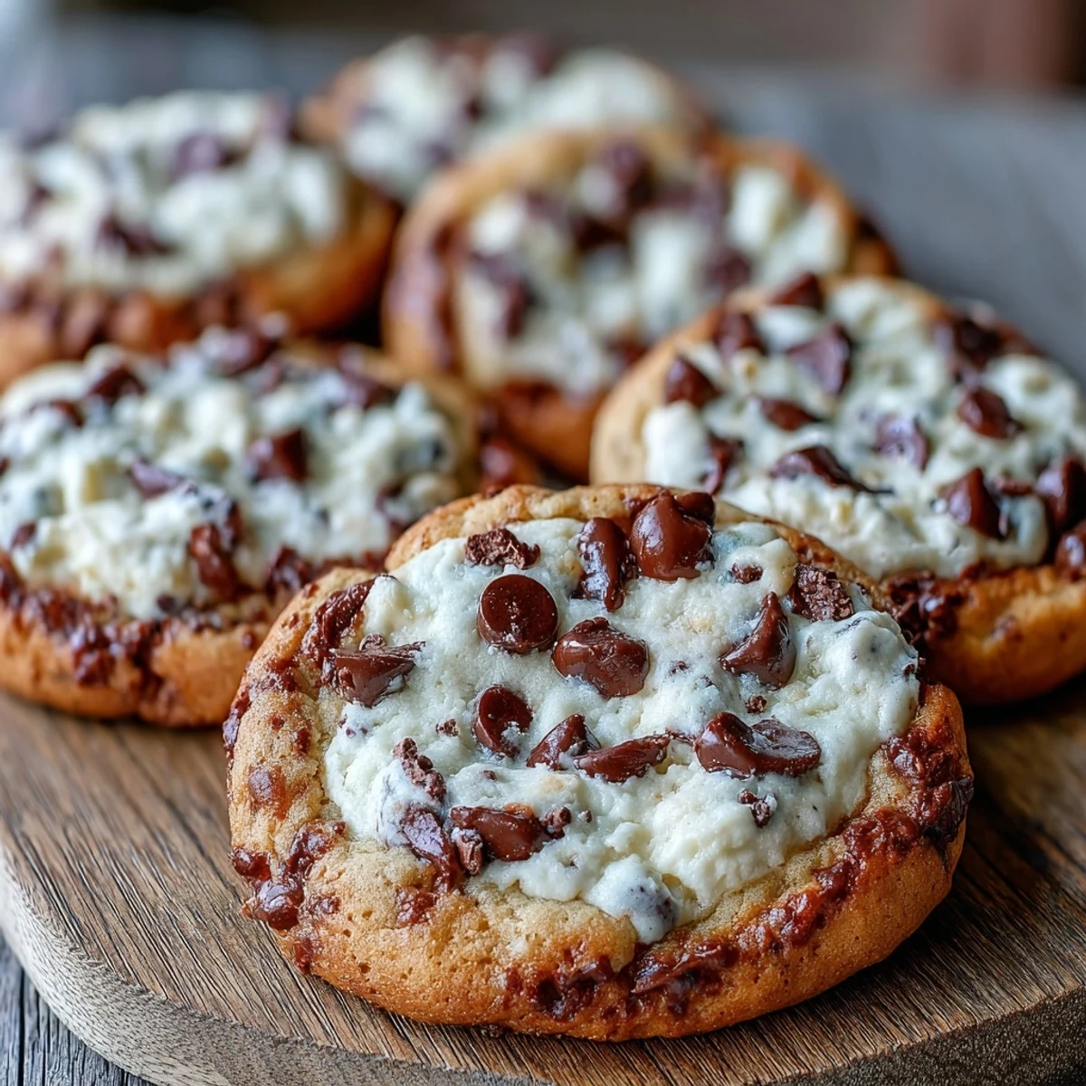 Golden-brown Yogurt Chocolate Chip Cookies, freshly baked and studded with semi-sweet chocolate chips, cooling on a wire rack.