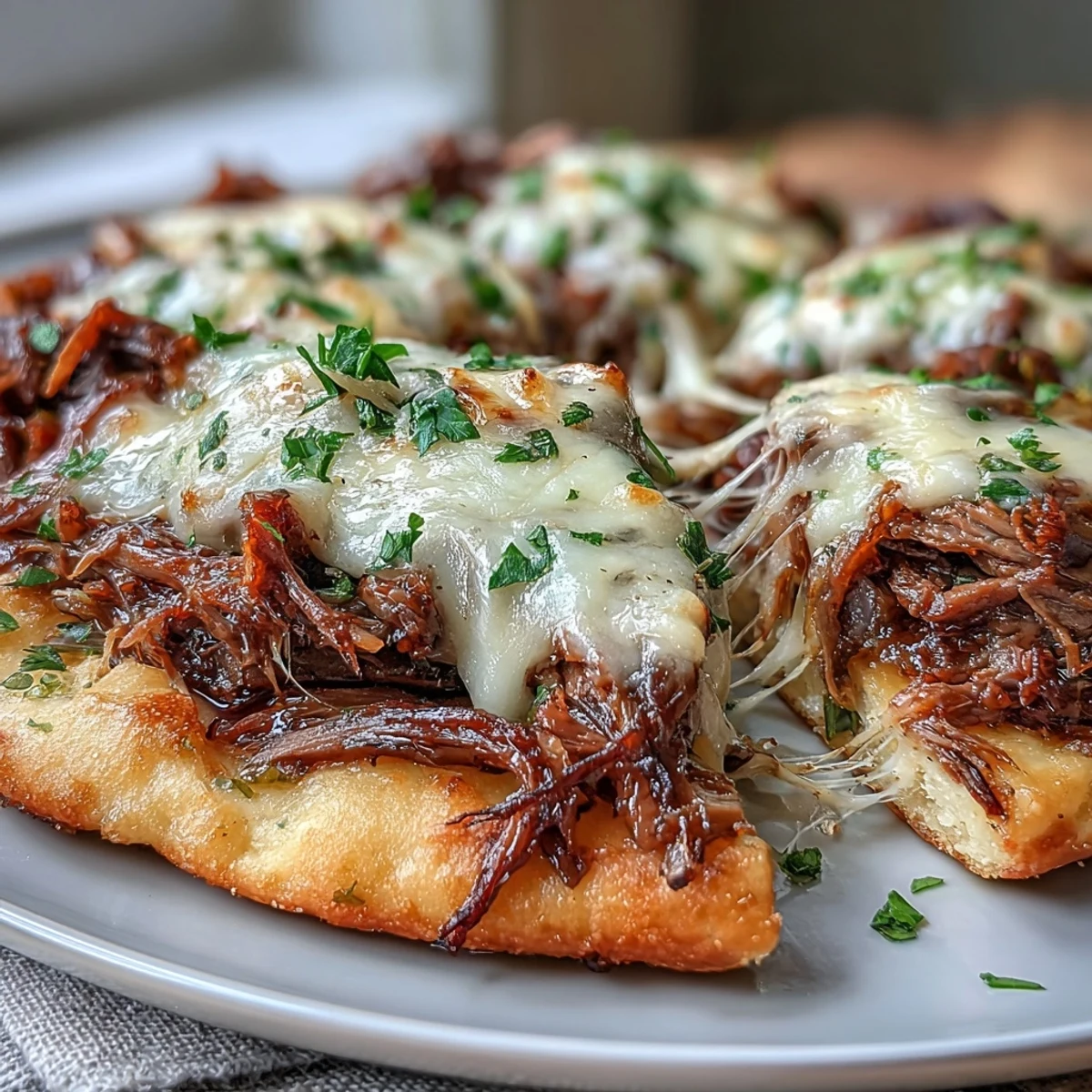 Slow Cooker Beef & Garlic Naan