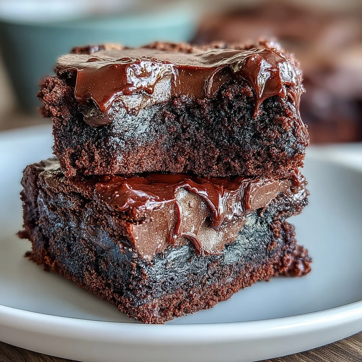 Decadent brownies featuring deep chocolate flavor and earthy black sesame paste in every marbled bite.  