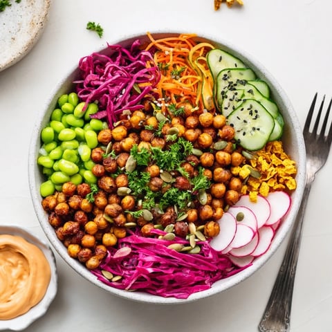 Delicious ASMR Crunch Snack Bowls filled with colorful vegetables and crispy toppings.  