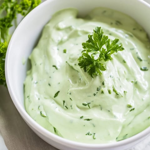 Creamy Green Goddess Salad Dip, a blend of fresh herbs, ready for dipping crisp tortilla chips.