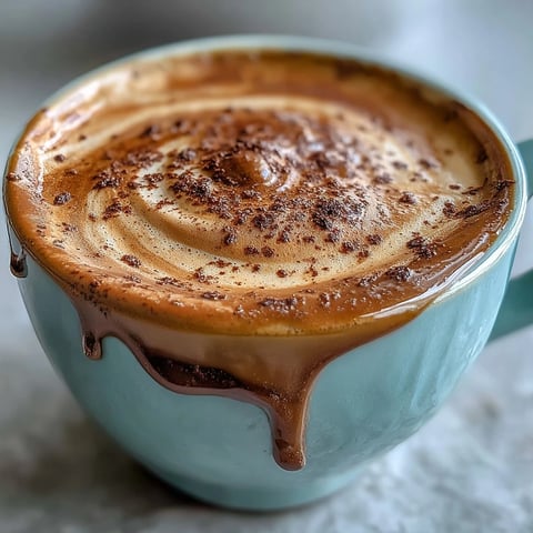 Creamy Hojicha Flat White with velvety microfoam served warm in a ceramic mug.