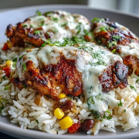 Golden, bubbly queso blankets tender spiced chicken nestled in fluffy rice with corn and black beans, served in a skillet with lime wedges for a family-style Mexican dinner.