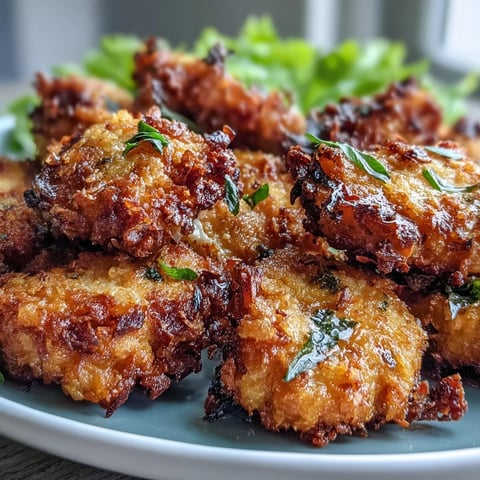 Golden-brown Asiago Panko Chicken Bites fresh from the oven.