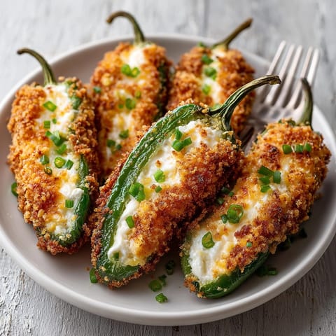 Hot Stuffed Cheese Jalapeño Poppers fresh from the fryer, oozing creamy melted cheese.