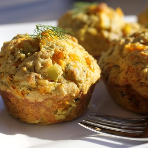 Deliciously fluffy Dill Pickle Sweet Potato Drop Muffins, ideal for pairing with soup.  