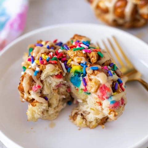 Funfetti Soda Pretzel Monkey Muffins