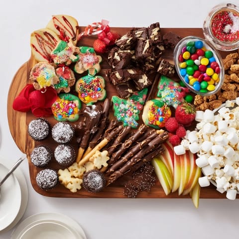 Festive dessert boards with sweet treats and fresh fruits for delightful party experiences.  