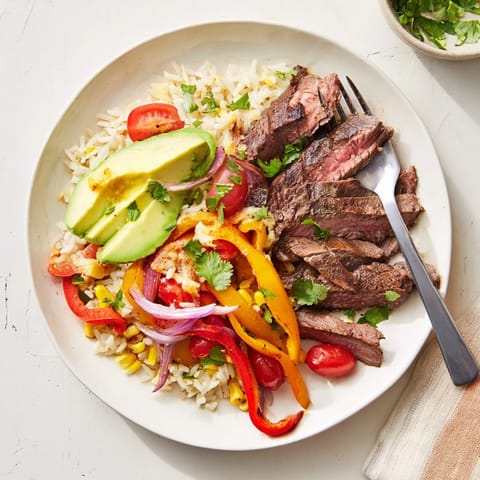 BBQ steak fajita bowl