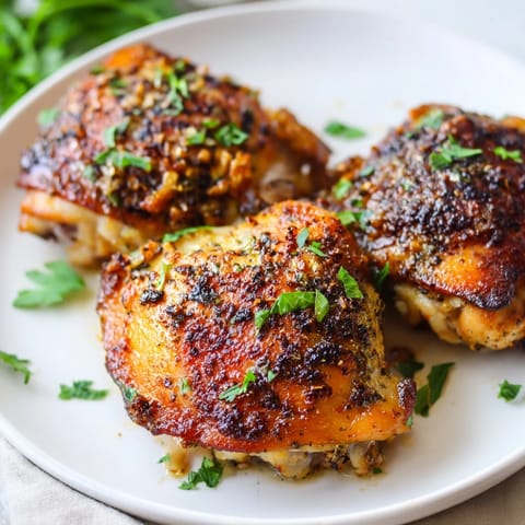 Crispy Garlic Chicken Thighs #435
