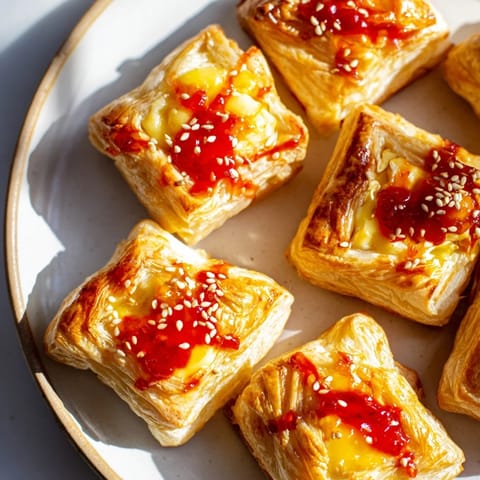 Chili Crisp Honey Brie Bites