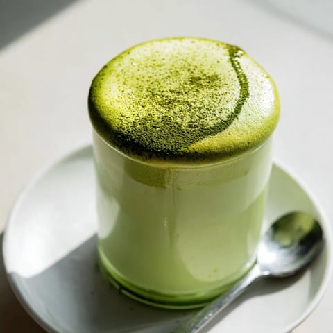 Imagine a vibrant, frothy matcha latte, the perfect cool drink, topped with light, airy cold foam.