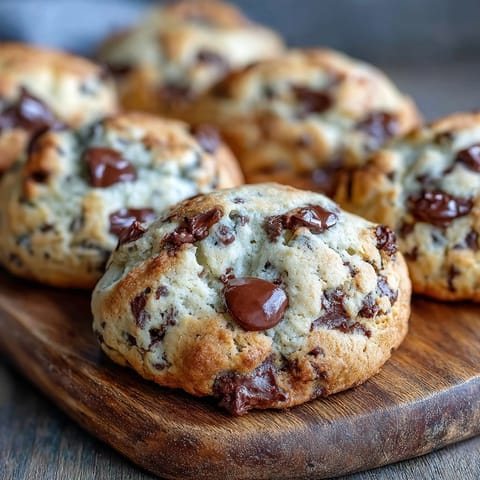 Soft and chewy Yogurt Chocolate Chip Cookies with gooey centers, arranged neatly on a parchment-lined baking sheet.