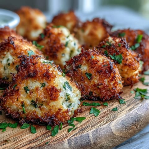 Freshly baked Asiago Panko Chicken Bites garnished with parsley, ready to enjoy as a game-day snack.