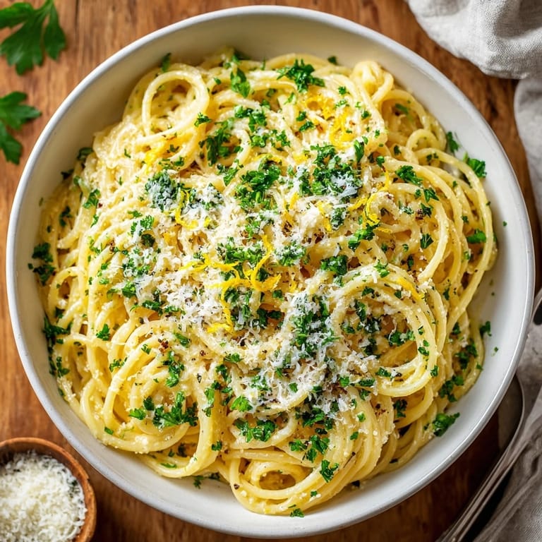 Sizzling skillet of Garlic Butter Parmesan Noodles tossed with fragrant sautéed garlic and melty Parmesan.