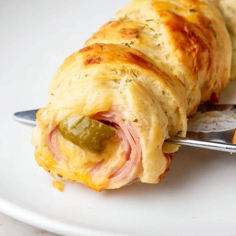 Delicious Cheesy Pickle Ham Biscuit Pops on sticks, perfect for any gathering.