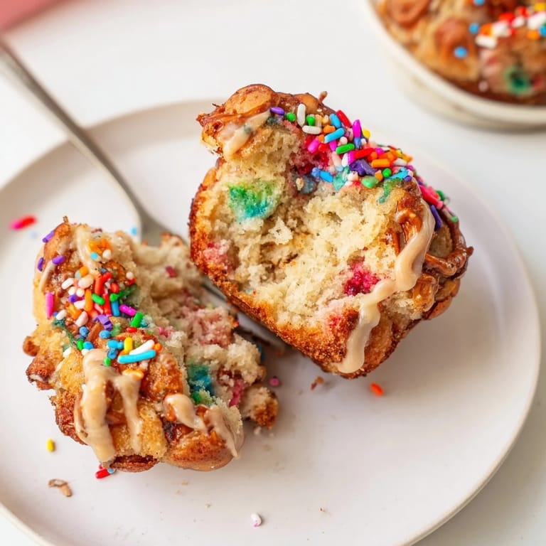 Deliciously soft Funfetti Soda Pretzel Monkey Muffins bursting with festive flavors and textures.