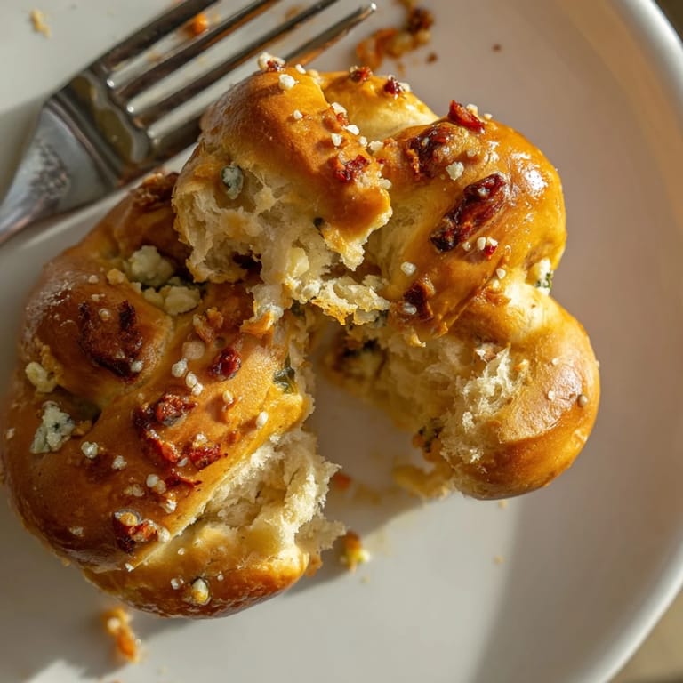 Savory Spicy Buffalo Biscuit Pretzel Scones served warm, showcasing a golden brown crust.  