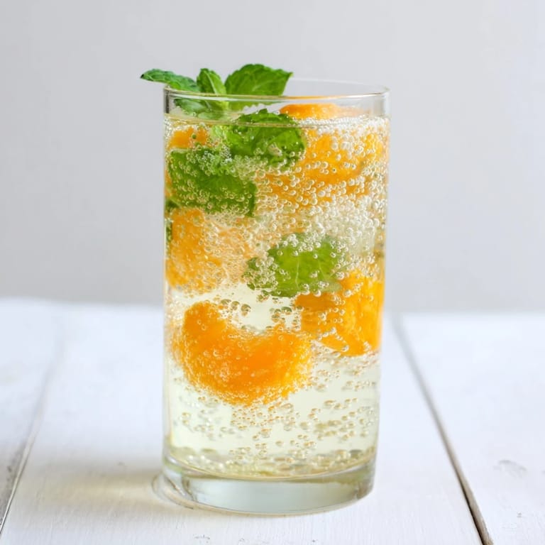 Lightly sparkling probiotic soda mocktail, a healthy sip for warm, sunny days.
