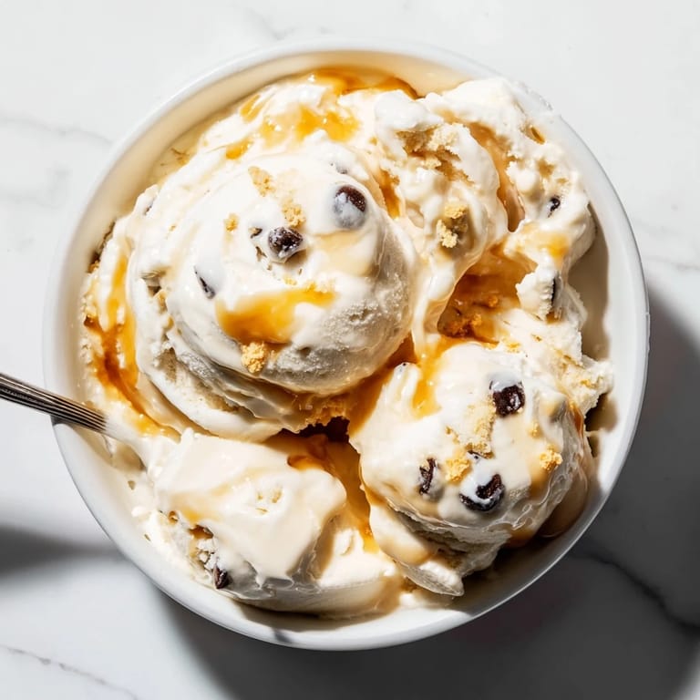 Guilt-free cottage cheese ice cream, rich in protein and studded with cookie dough chunks.  