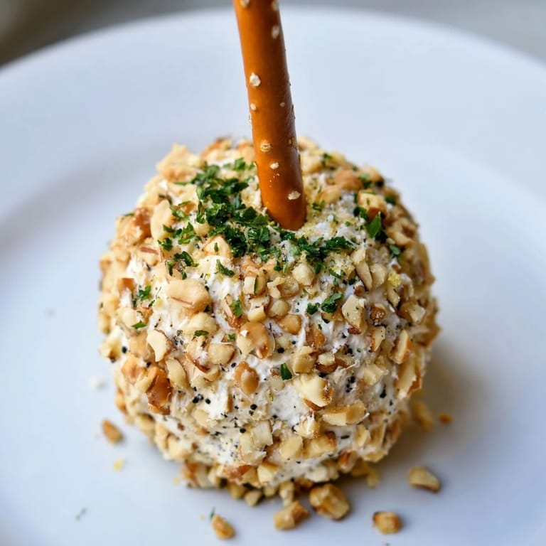 Savory Champagne Cork Cheese Balls, a delightful appetizer with pretzel "corks" ready to serve.
