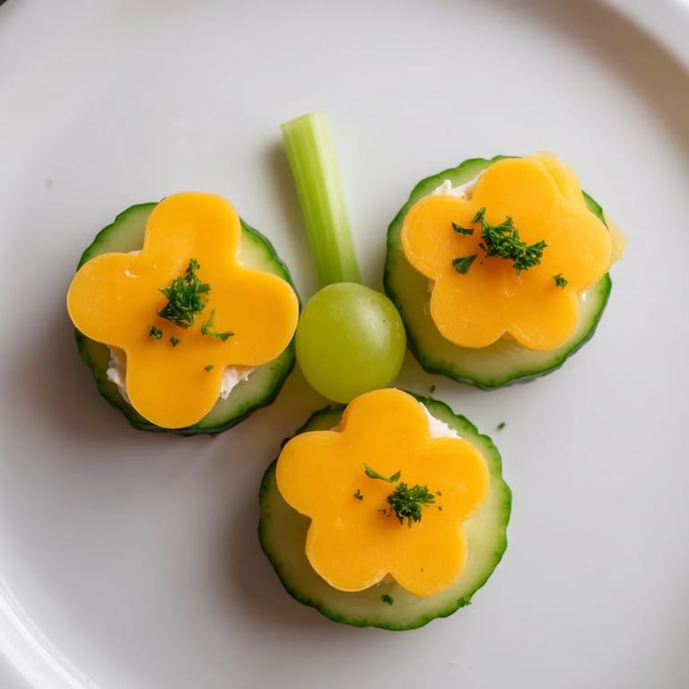 Festive Lucky Four-Leaf Clover Snack, a fun St. Patrick's Day treat featuring fresh cucumber and cheese.