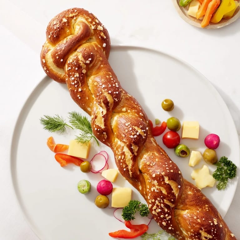 Golden, baked pretzels form a stunning tree shape; a delicious Bretzel Arbre de Vie for sharing.