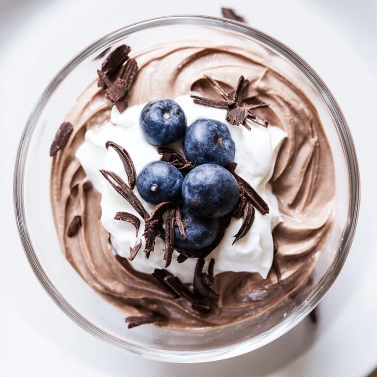 Rich and dark: a bowl of homemade avocado chocolate pudding, perfect as a quick vegan dessert.