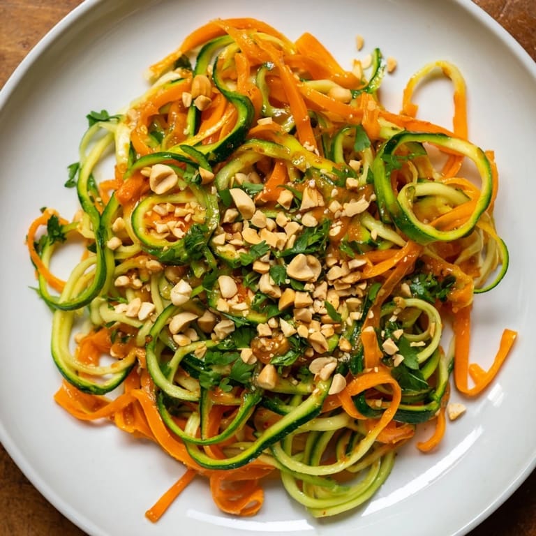 Perfectly plated Spicy Cucumber Noodle Bowl, ready to eat with optional lime and peanuts.
