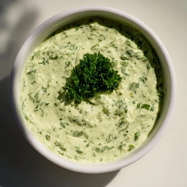 Bright green Green Goddess Salad Dip, served with colorful crunchy vegetables, a perfect appetizer.