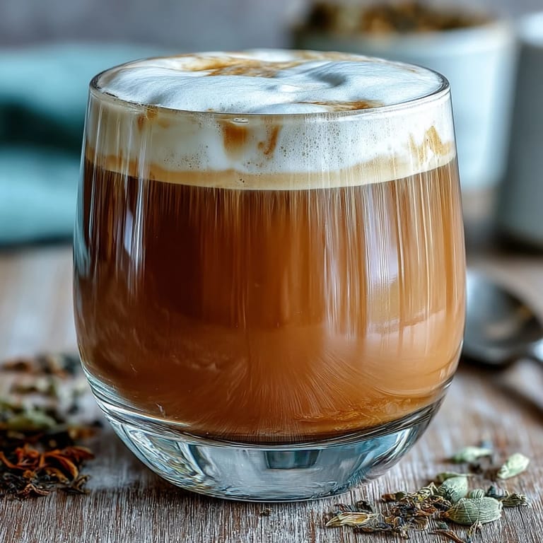 Steamed milk blends into roasted hojicha tea, creating a warm, nutty aroma in this cozy Japanese fusion cortado.