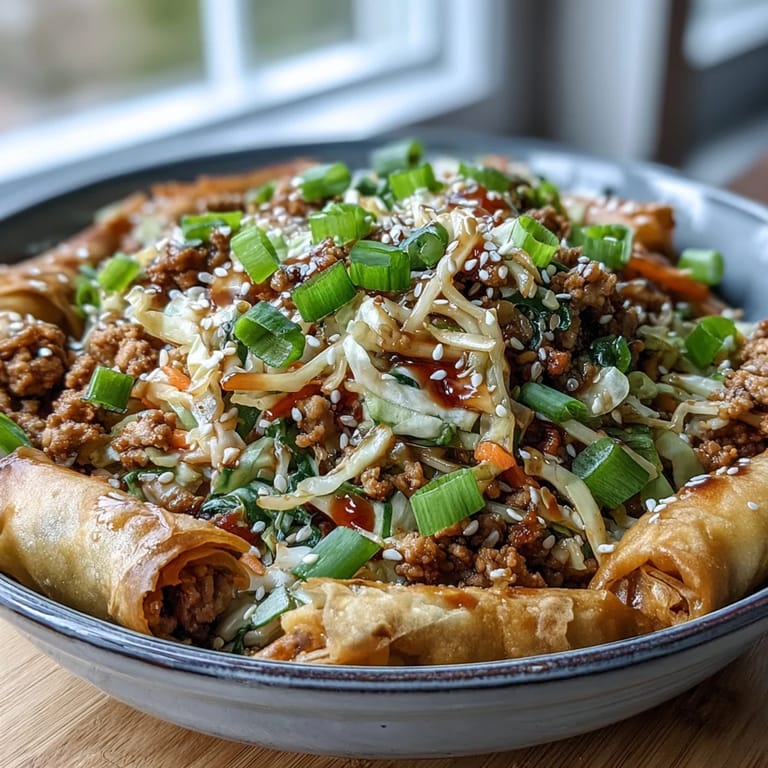 Quick weeknight Keto Egg Roll in a Bowl with ground turkey and crunchy cabbage, drizzled with savory sesame oil and soy sauce.