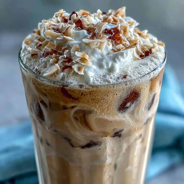 Blended Vanilla Bean Coconut Frappuccino Mocktail served in tall glasses, perfect for a dairy-free summer beverage.