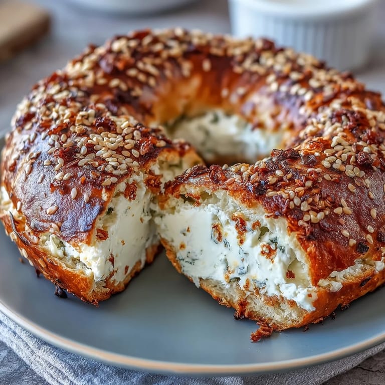 Soft, chewy cottage cheese protein bagels with a golden crust and fluffy interior.  