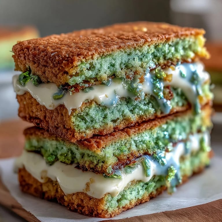 Festive green sugar cookie sandwiches filled with smooth vanilla buttercream and rolled in sparkling sugar for St. Patricks Day.  