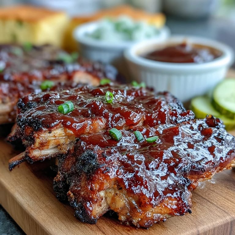 A delicious Father's Day BBQ Rib Board feast, perfect for dipping and sharing.