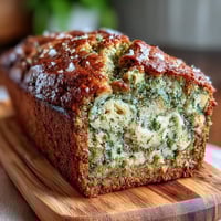 A vibrant matcha swirl banana bread with green tea ribbons through golden loaf, perfect for breakfast or snack.